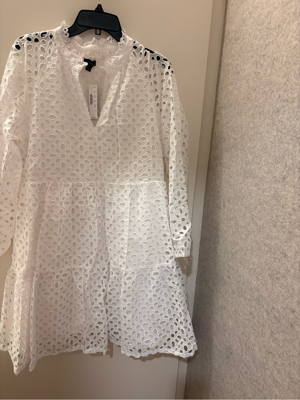 J. Crew Tiered Popover Dress in Eyelet. Size Large. New with tags.